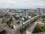 Fototapeta Miasto - Houses in the center in Kiev. Aerial drone view.