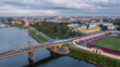 Aerial view of Tver. It is a Russian city northwest of Moscow, at the junction of the Volga and Tvertsa rivers