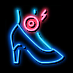 Canvas Print - arthritis legs in heels neon light sign vector. Glowing bright icon arthritis legs in heels sign. transparent symbol illustration