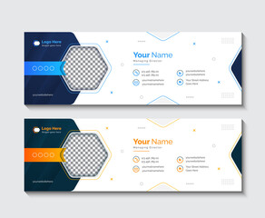 email signature template design or email footer and personal facebook cover premium vector