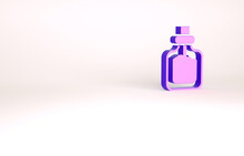 Purple Perfume Icon Isolated On White Background. Minimalism Concept. 3d Illustration 3D Render