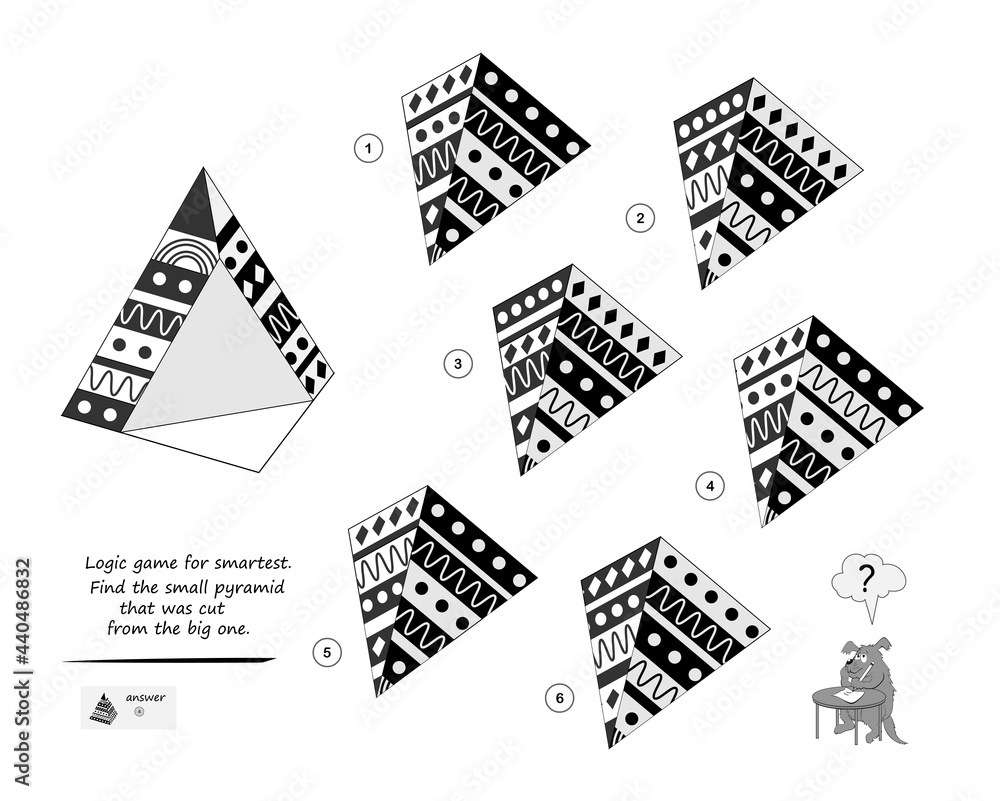 Pyramid Logic Riddle Logic game for smartest. Find the pyramid that was cut from the big one ...