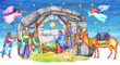 nativity scene adoration of the magi