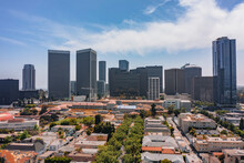 Panoramic View Of The City Skyline In Downtown Los Angeles, Westfield Area