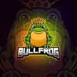 The bullfrog mascot esport logo design