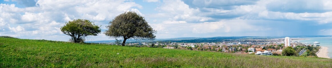 Green Panorama of countryside in England