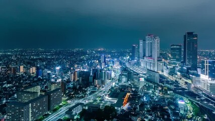 Leinwandbilder - 都市夜景　タイムラプス
