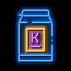 Canvas Print - can of kefir neon light sign vector. Glowing bright icon can of kefir sign. transparent symbol illustration