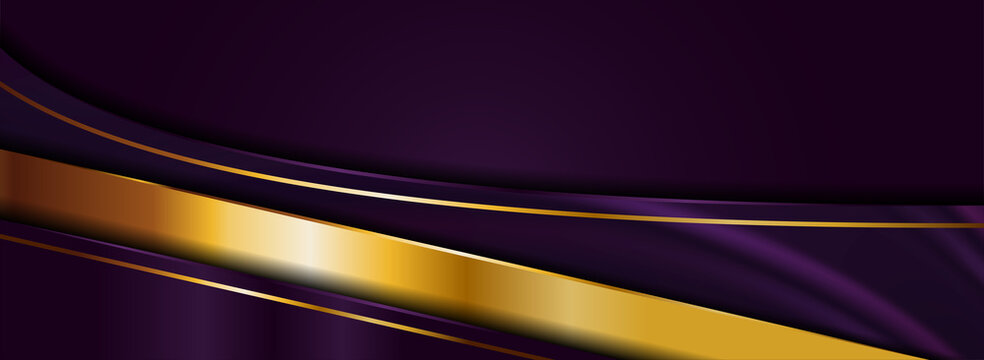 Luxury Abstract Purple Background Design Combined with Golden Element.