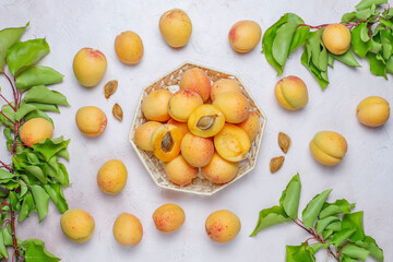 Organic sweet juicy apricot fruits.