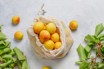 Organic sweet juicy apricot fruits.