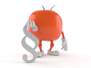 Wall Mural - Tomato character with paragraph symbol