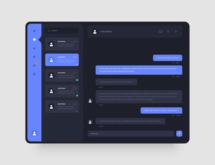 Wall Mural - dashboard design with chat, social media, online messenger kit. app interface with ui and ux element
