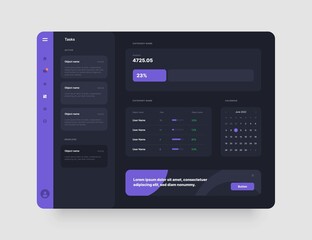Wall Mural - dashboard design. app interface with ui and ux elements. use design for web application, desktop app