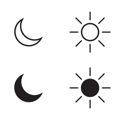 Sticker - Sun and moon flat icon