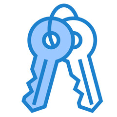 Wall Mural - keys blue style icon