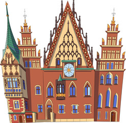 Wall Mural - Wroclaw. The old town hall in the market square.