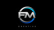 FM Letter Initial Logo Design Template Vector Illustration