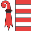 Flag of Jura canton of Switzerland. Vector illustration.