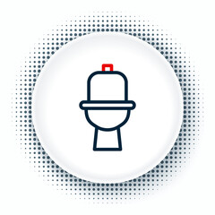 Sticker - Line Toilet bowl icon isolated on white background. Colorful outline concept. Vector