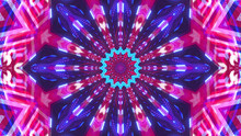 Kaleidoscope Background With Bright Patterns, Pink And Blue Colors