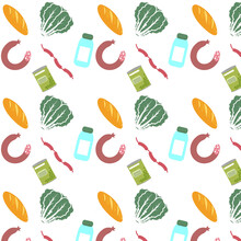 Pattern With Food On White Background