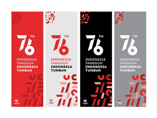 The 76th Indonesia National Day logo. Abstract design with Indonesian typography 