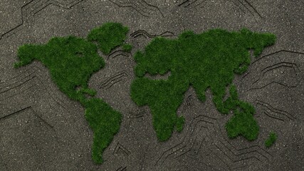 3d art - Green Planet (ecology, atlas)