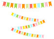 Illustration of a multi-colored garland for holiday decoration. Garland in the form of flags