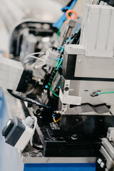 Canvas Print - Vertical shot of machine tools at a factory