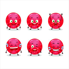 Wall Mural - Cartoon character of jelly sweets candy red with smile expression. Vector illustration