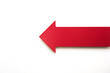 © killykoon - Big real red arrow for presentation or slideshow. pointing left for, back or return. Natural white background.