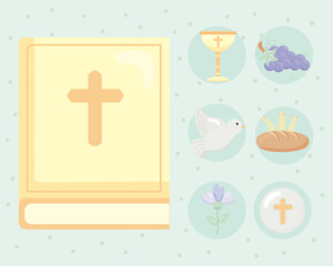 Sticker - seven first communion icons