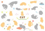 Fototapeta Pokój dzieciecy - シンプルで可愛い猫のイラスト素材