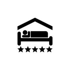 Sticker - Five stars hotel icon isolated on white background