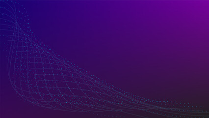 abstract light blue line and dot pattern on purple gradient color effect background with copy space for technology and futuristic element design