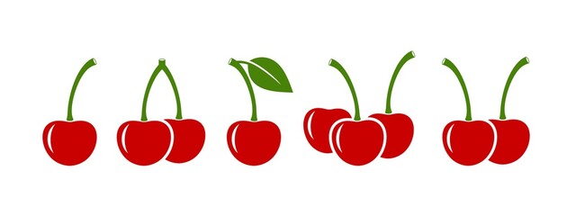 Wall Mural - Cherry logo. Isolated cherry on white background