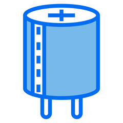 Capacitor blue line icon