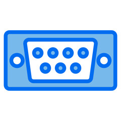 Wall Mural - rs232 blue line icon