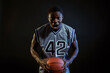 © Nomad_Soul - Aggressive basketball player poses with ball