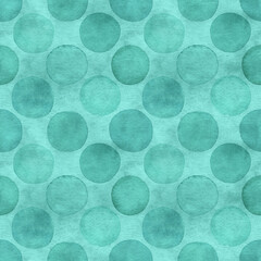 Wall Mural - Watercolor turquoise seamless pattern. Hand drawn background