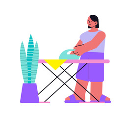 Sticker - Ironing Flat Illustration