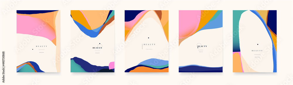 Trendy abstract geometric backgrounds. Cute modern templates for your design. - obrazy, fototapety, plakaty 
