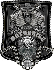 Canvas Print - vintage motorcycle label