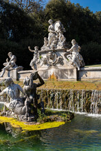 Baroque Fountain With Statues Of Cerere At The Reggia Of Caserta Italy