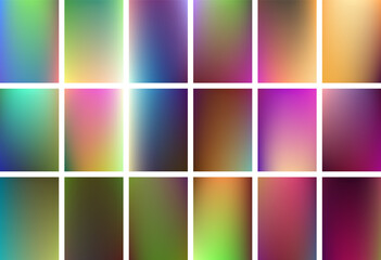 Color blending fluid gradient backgrounds vector collection for banners, posters, flyers.