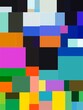 © Dmitry - Abstract Colorful Geometrical Artwork Poster,Abstract Graphical Painting Art Background Texture,Modern Conceptual Art,Synthwave Aesthetic Vaporwave Poster Print,3D Rendering,3D Illustration