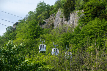 Cable cars at Matlock Bath, Derbyshire, UK