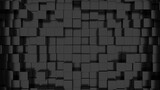 3D rendering of a pattern of black cubes for backgrounds and textures