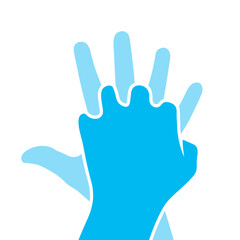 Wall Mural - hands only cpr silhouette icon. clipart image isolated on white background